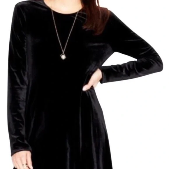 ann taylor black velvet dress Amari Silk-Velvet Midi Dress in Black main image 0